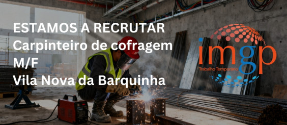 Carpinteiro Cofragem (M/F) &mdash; Vila Nova da Barquinha
